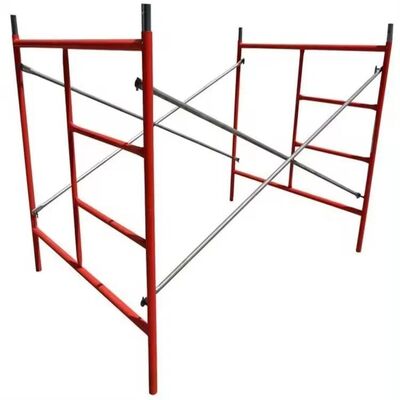 Construction Materials H Frame Scaffolding System Step Style Yellow Pre-Galvanized Q235 Steel